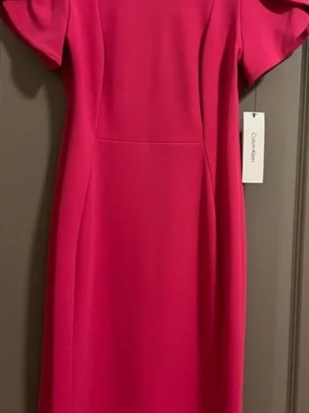 Calvin Klein Bright Fuchsia Midi Sheath Dress